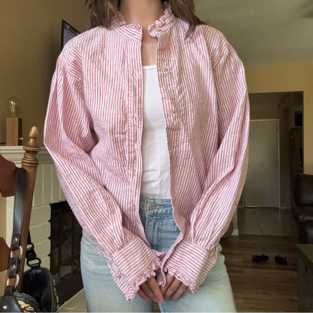 Isabel Marant Etoile Women's Saoli Striped Linen Button Down Shirt